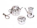 MINIATURE SILVER KETTLE, COFFEE POT & BOWL at Ross's Online Art Auctions