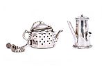 MINIATURE SILVER KETTLE, COFFEE POT & BOWL at Ross's Online Art Auctions