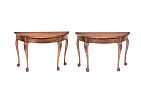 FINE PAIR OF MAHOGANY D-END CONSOLE TABLES at Ross's Online Art Auctions