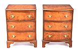FINE PAIR OF WALNUT BOW FRONT CHESTS at Ross's Online Art Auctions