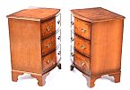 FINE PAIR OF WALNUT BOW FRONT CHESTS at Ross's Online Art Auctions