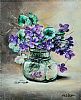 VIOLETS IN A LITTLE BOTTLE by Marjorie Wilson at Ross's Online Art Auctions