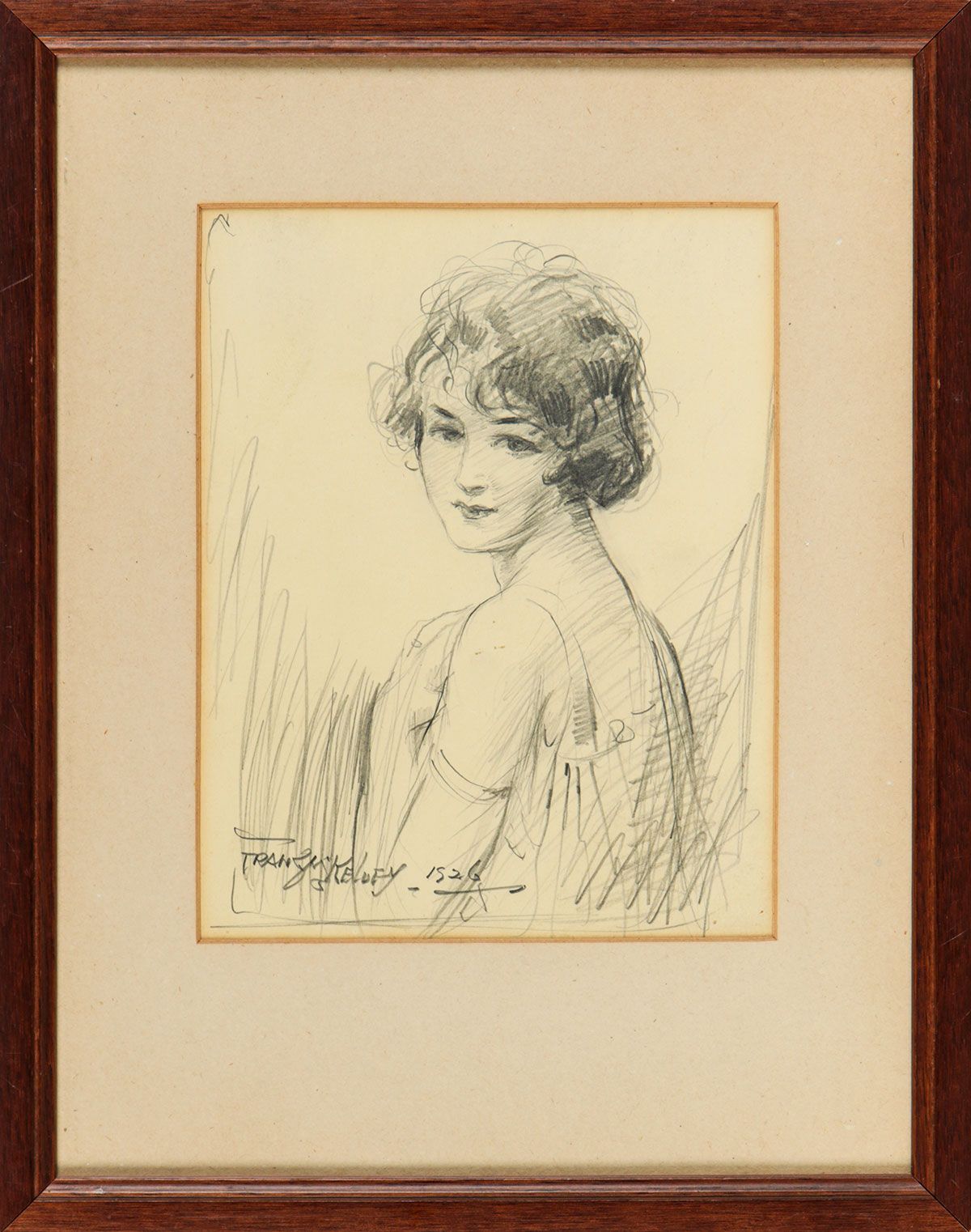 PORTRAIT OF A YOUNG GIRL by Frank McKelvey RHA RUA at Ross's Online Art Auctions