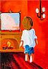 YOUNG BOY BY THE FIRESIDE by Michelle Carlin at Ross's Online Art Auctions