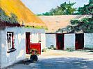 IRISH THATCHED COTTAGE by Lindy Anstey at Ross's Online Art Auctions