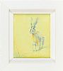 IRISH HARE IN A YELLOW FIELD by Con Campbell at Ross's Online Art Auctions