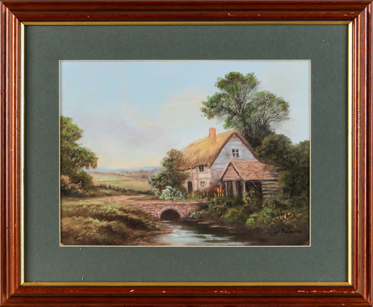 AN ENGLISH COTTAGE BY A STREAM by Wendy Reeves at Ross's Online Art Auctions