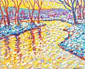 SUNSET ON A SNOW COVERED DAY by Paul Stephens at Ross's Online Art Auctions