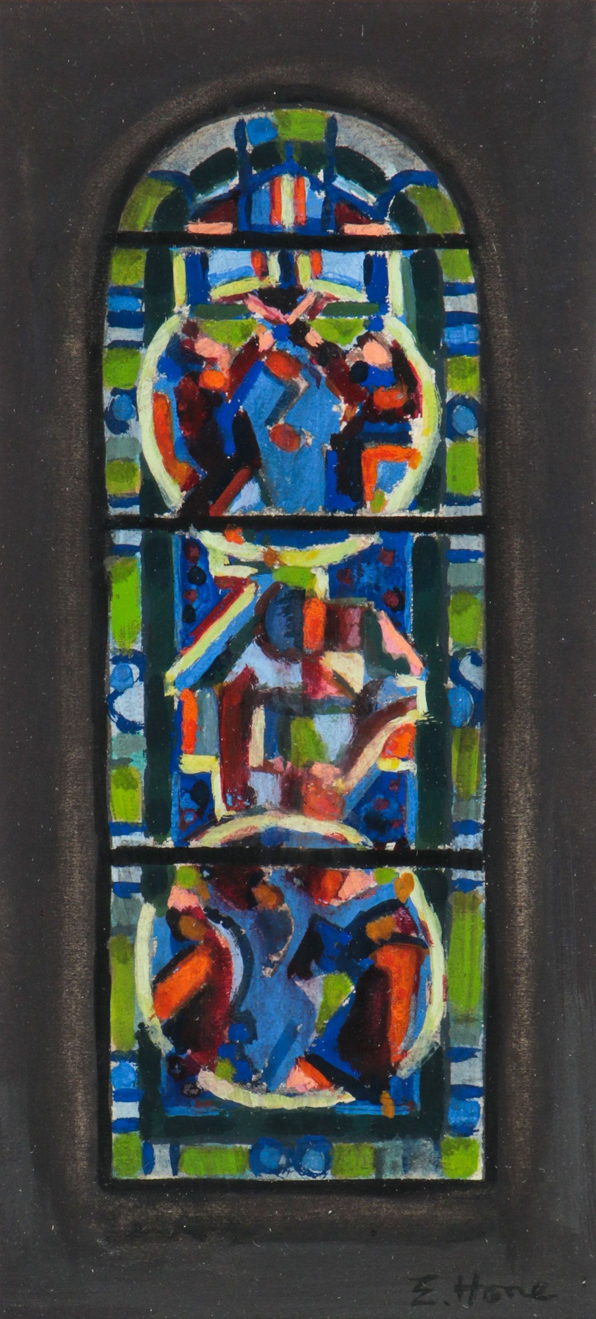 STUDY FOR A STAINED GLASS WINDOW by Evie Hone HRHA at Ross's Online Art Auctions