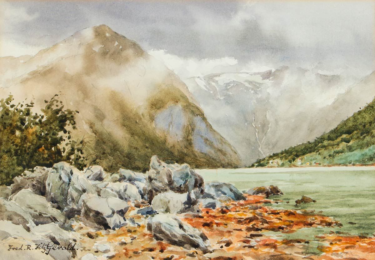 MOUNT VINDREGGEN, NORWAY by Fredrick R. Fitzgerald at Ross's Online Art Auctions