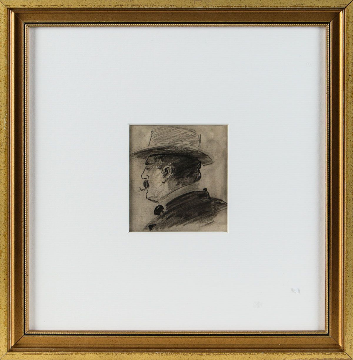 MAN IN A TOP HAT by William Conor RHA RUA at Ross's Online Art Auctions