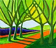 TREES BY THE ORANGE PATH by Michael Mooney at Ross's Online Art Auctions