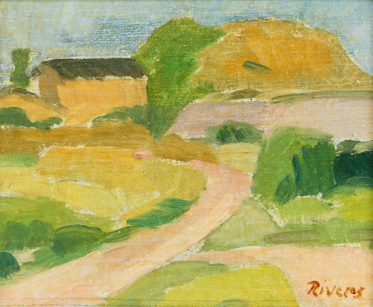 PATH TO THE VILLAGE by Elizabeth Rivers at Ross's Online Art Auctions