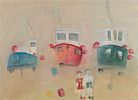 BOATS IN A HARBOUR by Cara Hamilton at Ross's Online Art Auctions