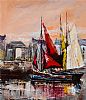 GALWAY HOOKERS, CLADDAGH, CO.ANTRIM by Niall Campion at Ross's Online Art Auctions