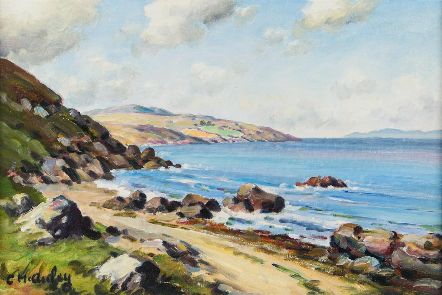 COUNTRY ANTRIM COAST by Charles McAuley at Ross's Online Art Auctions