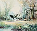 HORSES PULLING TIMBER by William Cunningham at Ross's Online Art Auctions