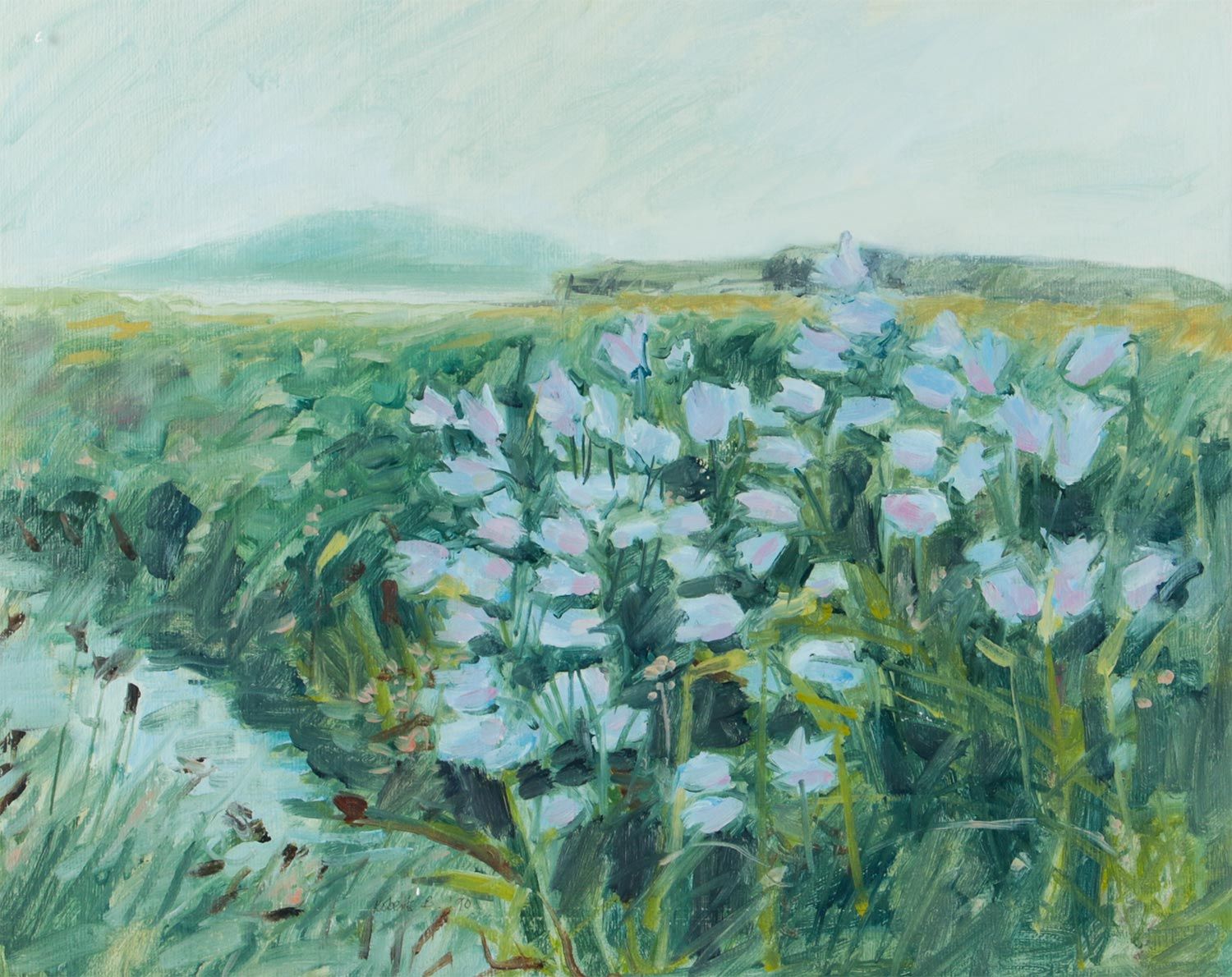 WILD FLOWERS BY A STREAM by Robert Bottom RUA at Ross's Online Art Auctions