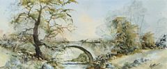 BRIDGE OVER THE STREAM by Mattie Waugh at Ross's Online Art Auctions