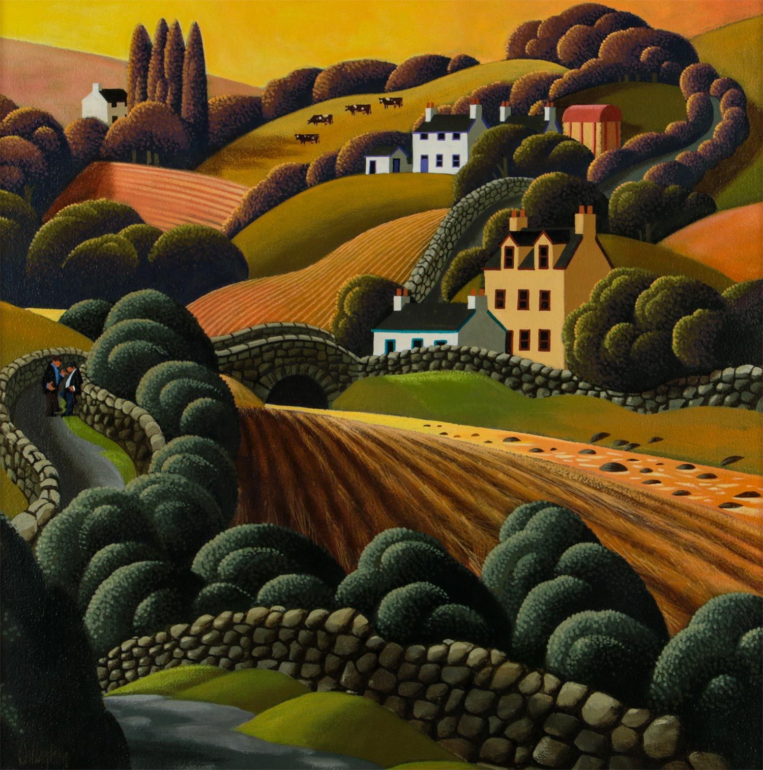 AUTUMN ROAD THROUGH THE GLENS by George Callaghan at Ross's Online Art Auctions