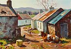 PATH BY THE COTTAGES by Donal McNaughton at Ross's Online Art Auctions