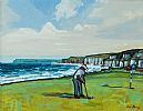 TIGER WOODS AT ROYAL PORTRUSH DURING THE 2019 BRITISH OPEN GOLF CHAMPIONSHIP by Dan Darcy at Ross's Online Art Auctions