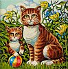 CAT WITH KITTEN by Jo Dolan at Ross's Online Art Auctions