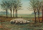 DRIVING SHEEP by William Cunningham at Ross's Online Art Auctions