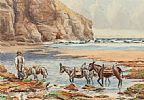 DONKEYS ON THE BEACH by I.Rory Knox Grove at Ross's Online Art Auctions