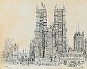 WESTMINSTER ABBEY, LONDON by Raymond Piper RUA at Ross's Online Art Auctions