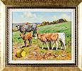 THREE CALVES GRAZING by Donal McNaughton at Ross's Online Art Auctions