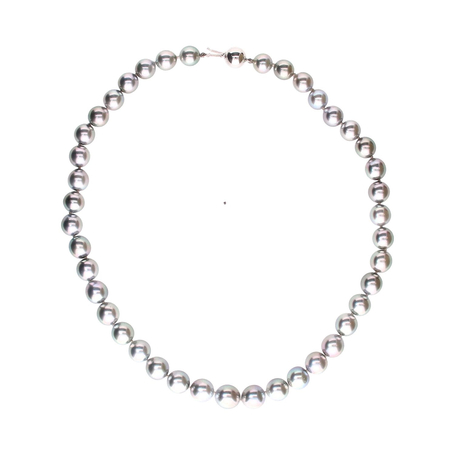 STRAND OF TAHITIAN PEARLS & 18CT WHITE GOLD CLASP at Ross's Online Art Auctions