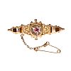 VICTORIAN 9CT GOLD RUBY & DIAMOND BROOCH at Ross's Online Art Auctions