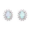 STERLING SILVER OPAL & CUBIC ZIRCONIA EARRINGS at Ross's Online Art Auctions