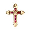 14CT GOLD RUBY CROSS PENDANT at Ross's Online Art Auctions