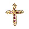 14CT GOLD RUBY CROSS PENDANT at Ross's Online Art Auctions