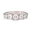 PLATINUM FIVE STONE DIAMOND RING at Ross's Online Art Auctions