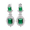 COSTUME GREEN STONE EARRINGS at Ross's Online Art Auctions