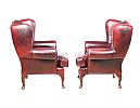 PAIR OF LEATHER WINGBACK ARMCHAIRS at Ross's Online Art Auctions