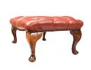 DEEP BUTTONED LEATHER STOOL at Ross's Online Art Auctions