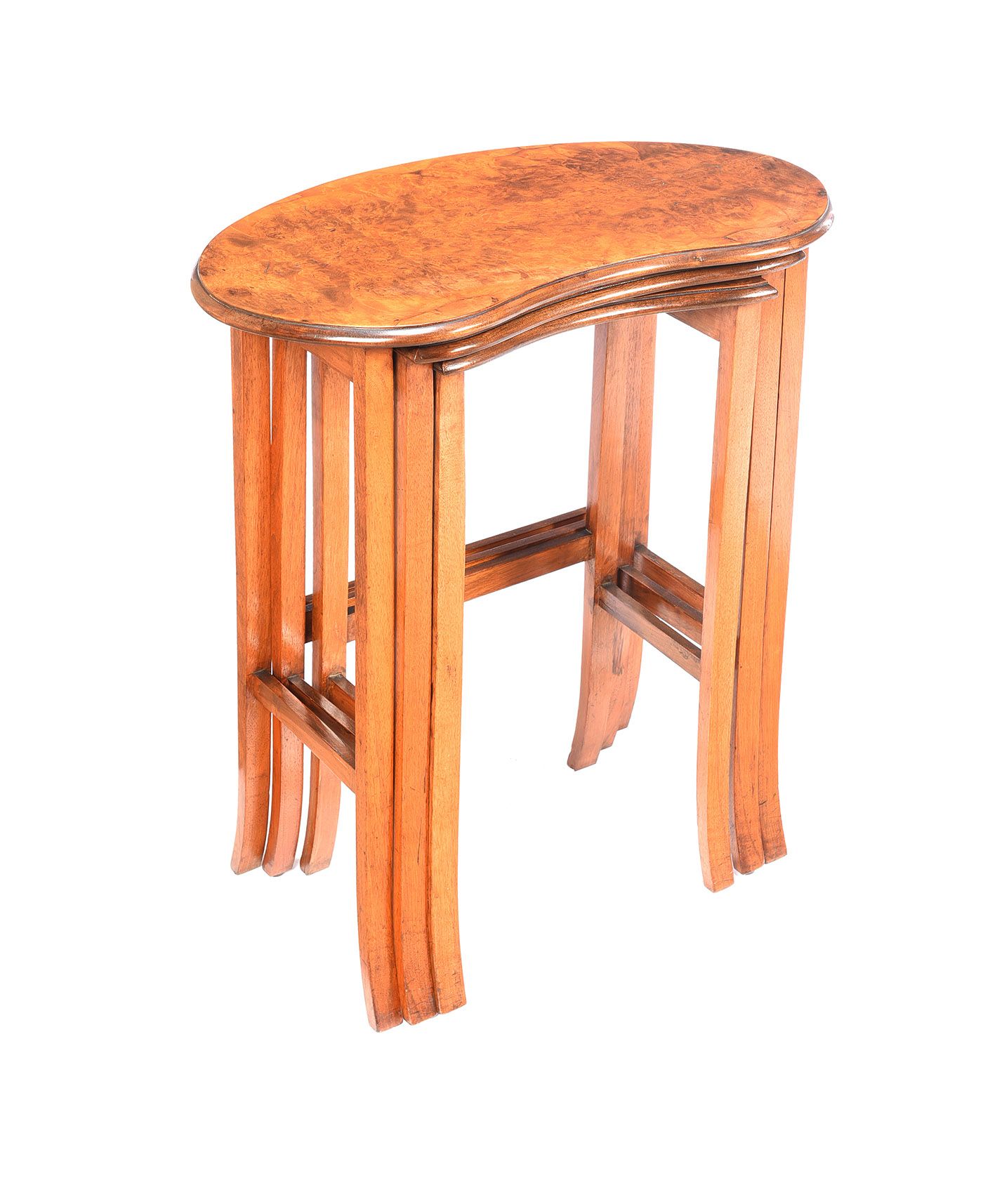 FINE WALNUT NEST OF TABLES at Ross's Online Art Auctions