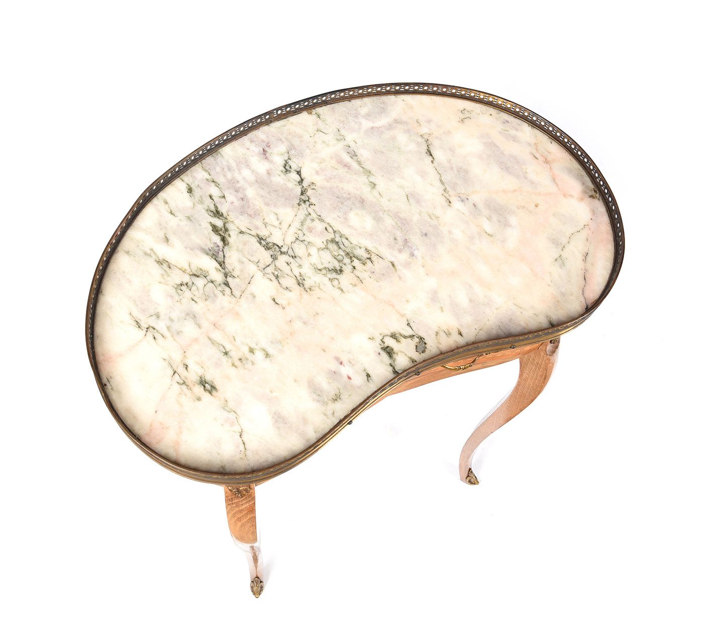 KIDNEY SHAPED MARBLE TOP LAMP TABLE at Ross's Online Art Auctions