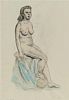 FEMALE SEATED NUDE by Maurice Canning  Wilks ARHA RUA at Ross's Online Art Auctions