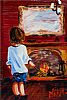 YOUNG BOY BY THE FIRESIDE by Michelle Carlin at Ross's Online Art Auctions