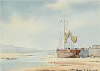 BEACHED BOAT by Rodger J. Sloan at Ross's Online Art Auctions