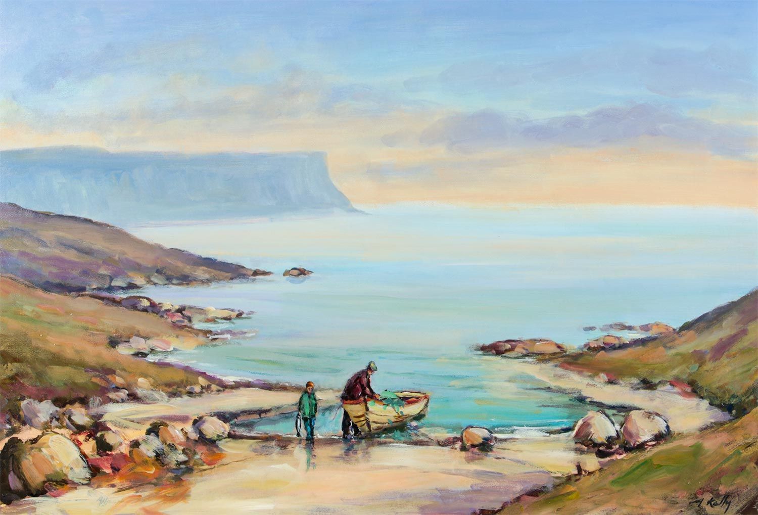 DUNSEVERICK HARBOUR by Anne Kelly at Ross's Online Art Auctions