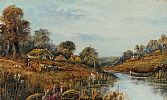 TREES BY THE RIVER by English School at Ross's Online Art Auctions