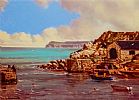 BALLINTOY HARBOUR by David Overend at Ross's Online Art Auctions