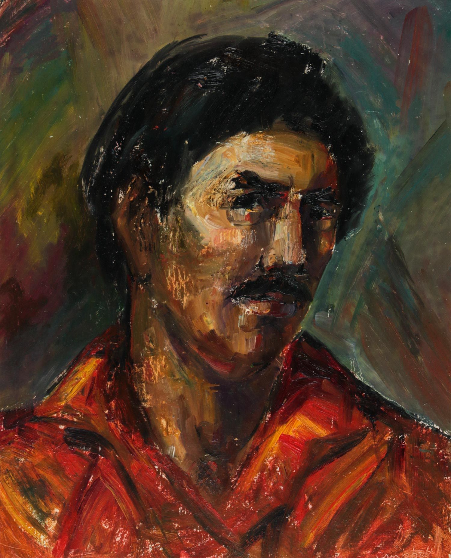 SPANISH MALE PORTRAIT by George Campbell RHA RUA at Ross's Online Art Auctions