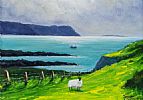 SHEEP AT HORN HEAD, DONEGAL by Sean Loughrey at Ross's Online Art Auctions